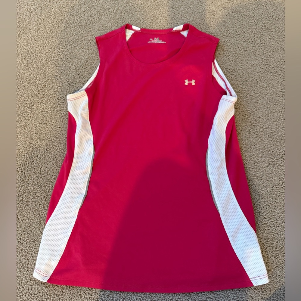 Under Armour Pink and White Athletic Tank